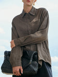 Linen Tencel Loose Fit Office Shirt_CWTBLL02361