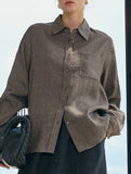 Linen Tencel Loose Fit Office Shirt_CWTBLL02361