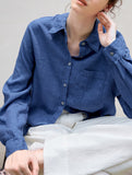 Linen Tencel Loose Fit Office Shirt_CWTBLL02361