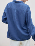 Linen Tencel Loose Fit Office Shirt_CWTBLL02361
