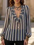 Loose Stripe Long Sleeve Shirt