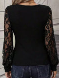Lace Long Sleeve Blouse ??Elegant Women's Top
