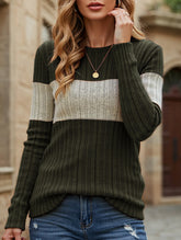 Loose casual color matching T-shirt