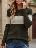 Loose casual color matching T-shirt