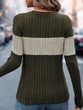 Loose casual color matching T-shirt