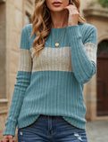 Loose casual color matching T-shirt