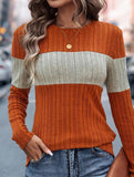 Loose casual color matching T-shirt