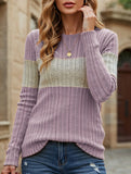 Loose casual color matching T-shirt
