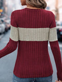 Loose casual color matching T-shirt