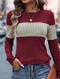 Loose casual color matching T-shirt