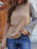 LONG-SLEEVED CREW NECK CASUAL LOOSE KNIT