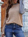 LONG-SLEEVED CREW NECK CASUAL LOOSE KNIT