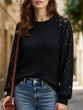 WAFFLE GREY PATCHWORK LONG SLEEVE T-SHIRT