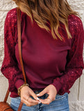WAFFLE GREY PATCHWORK LONG SLEEVE T-SHIRT
