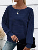 SOLID COLOR CREW NECK PATCHWORK PULLOVER TOP