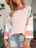 CONTRASTING COLOR FASHION STRIPE CASUAL TOP