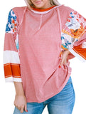 CONTRASTING COLOR FASHION STRIPE CASUAL TOP