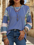 CONTRASTING COLOR FASHION STRIPE CASUAL TOP