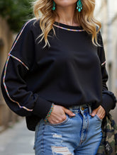 CASUAL STYLE PULLOVER WITH COLOR TRIM HOODIE