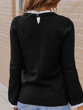 FLARED SLEEVES FAKE TWO ALL-INONE COMMUTER JUMPER