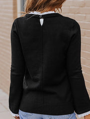 FLARED SLEEVES FAKE TWO ALL-INONE COMMUTER JUMPER