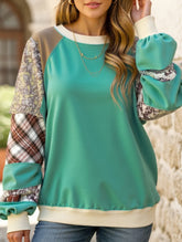 CREW-NECK, LONG-SLEEVED CASUAL PRINT HOODIE