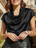 Casual new T-neck draped shirt