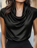 Casual new T-neck draped shirt
