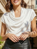 Casual new T-neck draped shirt