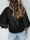 Crewneck Ruffle Sleeve Blouse_CWTBLS02655