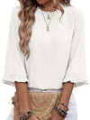 Crewneck Ruffle Sleeve Blouse_CWTBLS02655