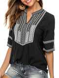 EMBROIDERED SHIRT LOOSE TOP
