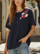 Pullover Fresh Sweet Embroidered Blouse ??Lightweight Women's Top