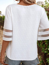 Gauze Patchwork Sleeve Blouse – Lightweight & Elegant Women's Top