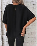 BATWING SLEEVED HEM KNOT LOOSE BLOUSE