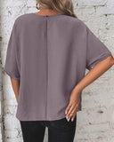 BATWING SLEEVED HEM KNOT LOOSE BLOUSE
