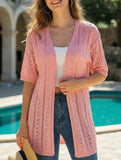 Street Style solid color knit cardigan