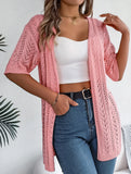 Street Style solid color knit cardigan