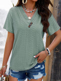 Temperament Casual Solid Color V-Neck Blouse ??Lightweight Summer Top for Women