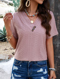 Temperament Casual Solid Color V-Neck Blouse ??Lightweight Summer Top for Women
