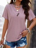 Temperament Casual Solid Color V-Neck Blouse ??Lightweight Summer Top for Women