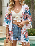 Printed Loose Fit Smock Top ??Lightweight Sunscreen Blouse for Women