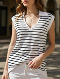 V-Neck Casual Striped Lapel Knitted Sweater ??Comfortable Blend for Everyday Wear