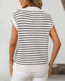 V-Neck Casual Striped Lapel Knitted Sweater ??Comfortable Blend for Everyday Wear