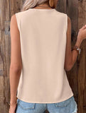 MULTICOLOR LACE V NECK SLEEVELESS BLOUSE