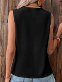 MULTICOLOR LACE V NECK SLEEVELESS BLOUSE