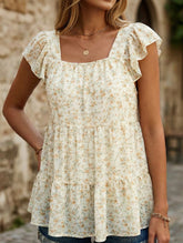 Plants and flowers pattern Mid-length T-shirt