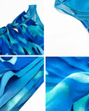 Sleeveless Crew Neck Cutout Print Blouse ??Summer Casual Top for Women