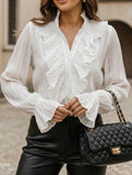 Elegant white ruffled blouse_CWTDSL00051