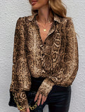 Retro leopard print chiffon blouse_CWTDSL00052